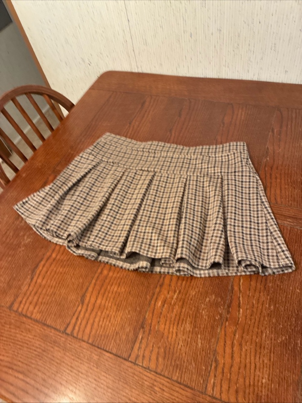 American Eagle Outfitters Pleated Plaid Skort Mini Skirt Large Stretch Low-Rise
